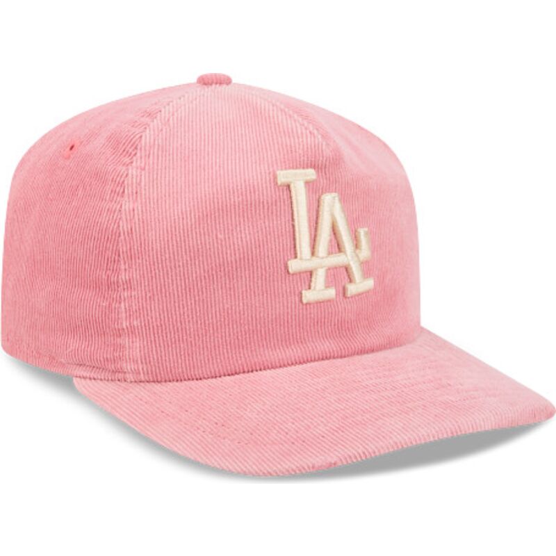 new-era-curved-brim-19twenty-precurved-corduroy-pastel-los-angeles-dodgers-mlb-pink-adjustable-cap