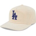 new-era-curved-brim-blue-logo-19twenty-precurved-corduroy-pastel-los-angeles-dodgers-mlb-beige-adjustable-cap