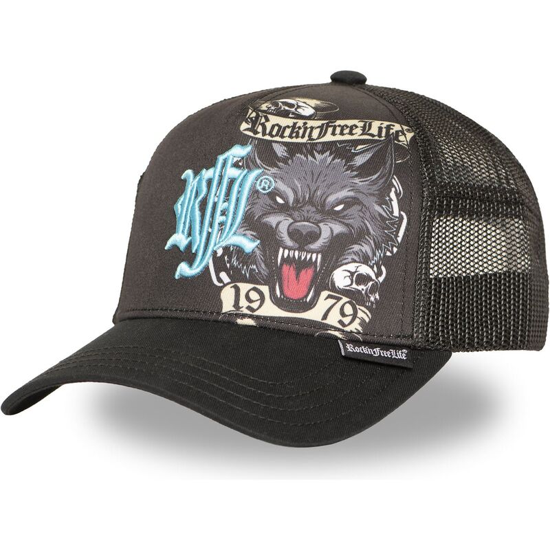 rocknfreelife-n266-chained-wolf-black-trucker-hat