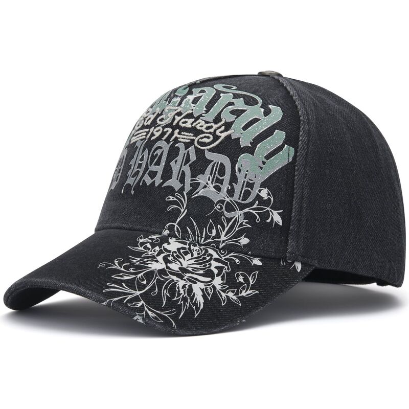 ed-hardy-curved-brim-distressed-floral-gothic-black-adjustable-cap