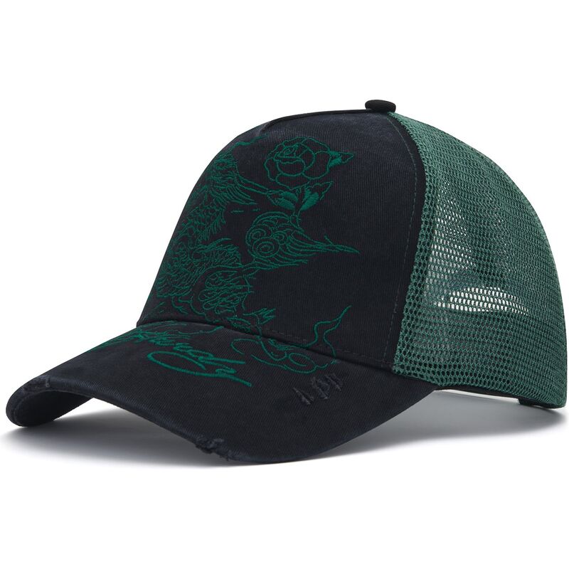 ed-hardy-outline-dragon-distressed-black-and-green-trucker-hat