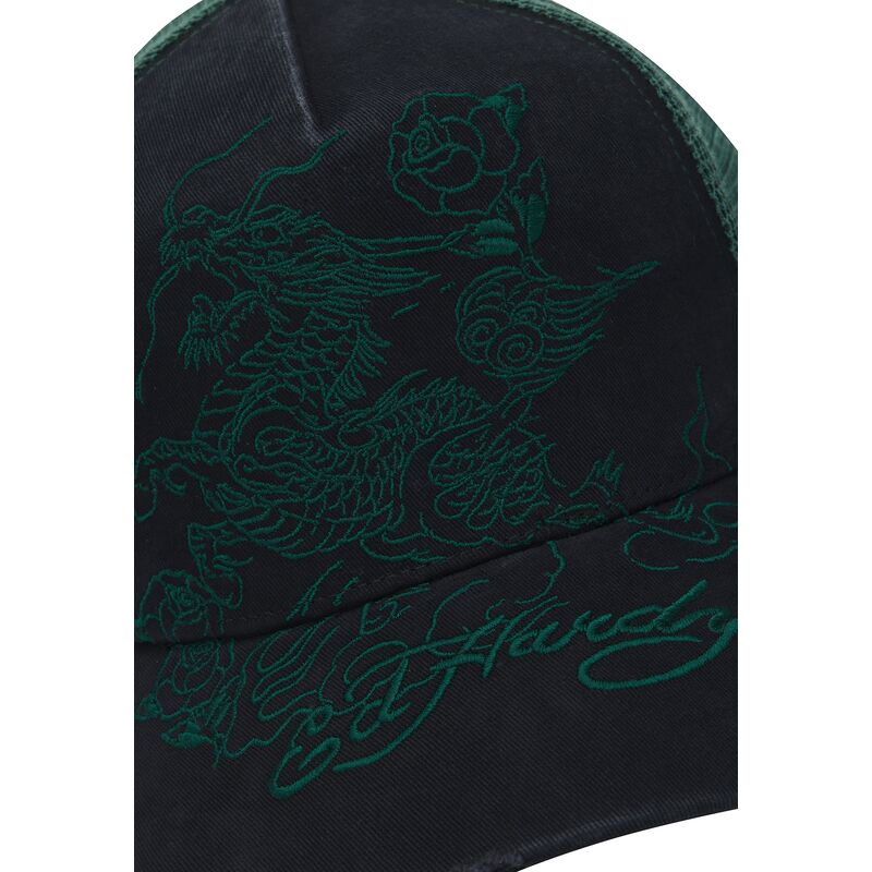ed-hardy-outline-dragon-distressed-black-and-green-trucker-hat