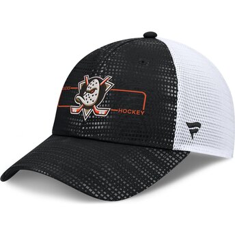 Fanatics Structured Meshback Anaheim Ducks NHL Black and White Trucker Hat
