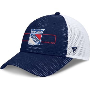 Fanatics Structured Meshback New York Rangers NHL Navy Blue and White Trucker Hat