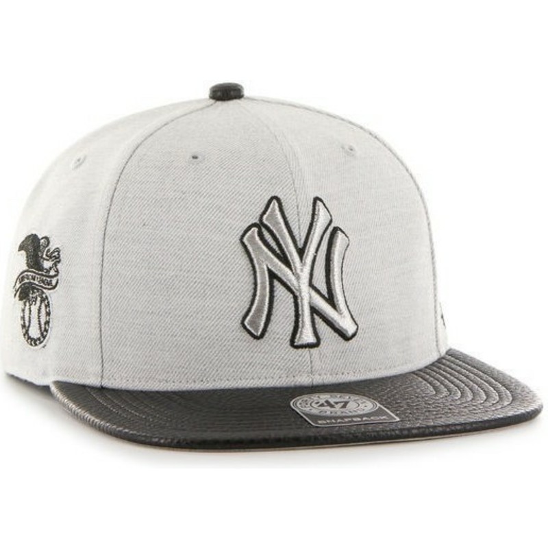 47-brand-flat-brim-side-logo-mlb-new-york-yankees-smooth-grey-snapback-cap