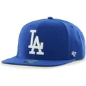 47-brand-flat-brim-side-logo-mlb-los-angeles-dodgers-smooth-blue-snapback-cap