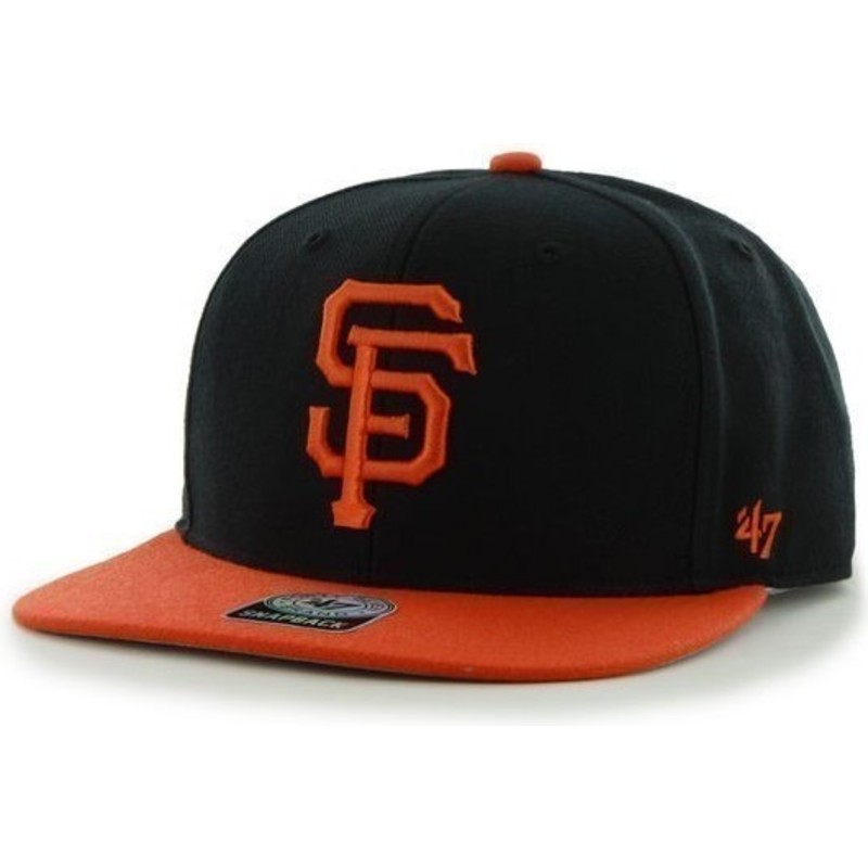 47-brand-flat-brim-side-logo-mlb-san-francisco-giants-smooth-black-snapback-cap